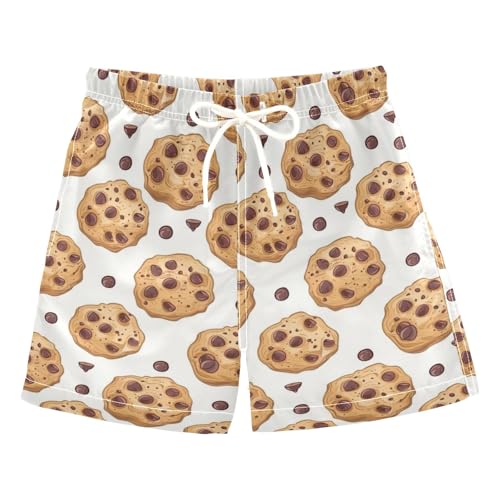 Chocolate Chip Cookies Boys Swim Trunks Boys Beach Board Shorts Quick Dry Bathing Suit