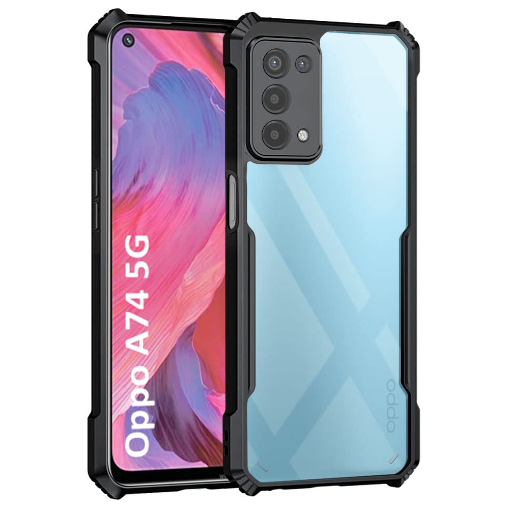 WOW IMAGINE Poly Carbonate + TPU Shock Proof Clear Protective Back Case For Oppo A74 5G - Airedge Technology | 360 Degree Camera Protection | Transparent Hybrid Back Case Mobile Cover - Black (B0BCQBFLJS) Amazon Price History, Amazon Price Tracker