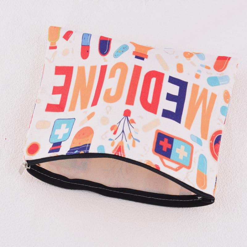 Funny Medicine Organiser Bags Portable Medical Cosmetic Bag for Women First Aid Medicine Pouch for Nurse Practitioner Pill Storage Bag for Travel Camping Home Medicine Toiletry Makeup Pouch - Image 3