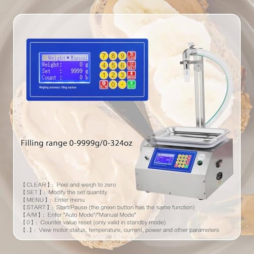Automatic Viscous Liquid Filling Machine for Honey, 20-10000g Weighing System, Precision Thick Liquid Bottle Filler, Metal Pump for Efficient Liquid Dispensing