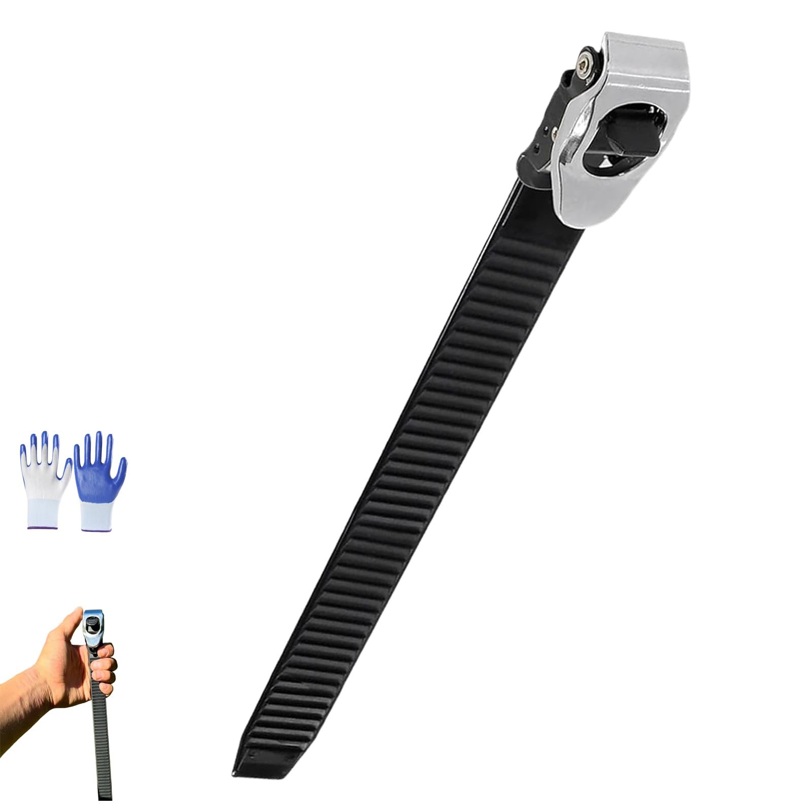 Ultimate Heavy-Duty Grip Lock Strap, Adjustable Metal Ratchet Buckle Tie Down Straps, with Metal Buckle & Nylon Webbing, Connectable Multipurpose Secure Anything Anywhere (1pcs)