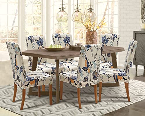 Image of SPRINGRICO Chair Covers for Dining Room Set of 4, Stretch Dining Chair Cover, Washable Spandex Kitchen Parsons Chair Slipcovers, Removable Seat Protector for Home or Party (4 Pack, Flower Pot)