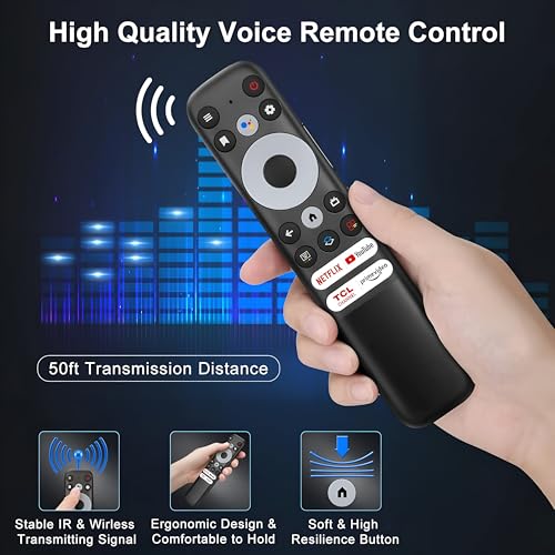 Image of Upix Compatible TCL Smart TV LCD /LED Remote No. 1327 | with Voice | Netflix & Prime Video Buttons | Exactly Same Remote Will Only Work | Pairing is Required