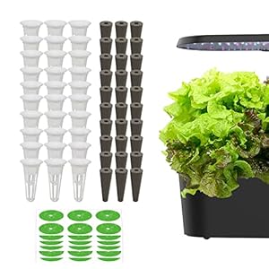 90 Pack Grow Sponges and Baskets for Hydroponic Growing System，Seed Pods Kit for aerogarden pods with 30pcs Labels(Round…