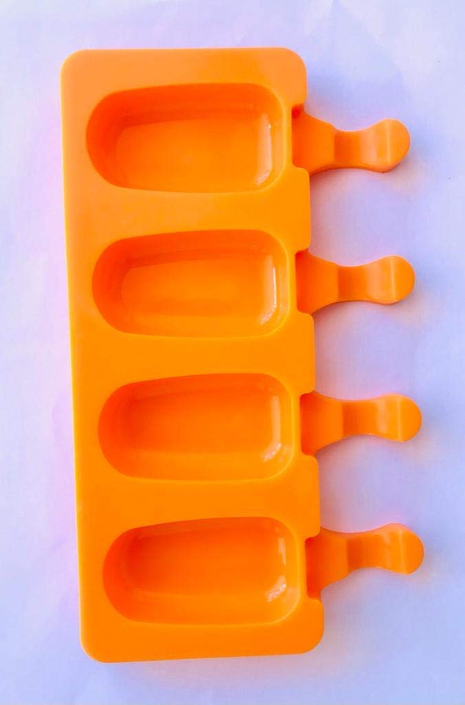 Baker's Cutlery™ 4 Cavity Small Silicone Cakesicle Mould|Popsicle Easy Ice Cream Bar Mould |4-Cavity Cakesicle, Ice Cream Candy Mould |Silicone Easy Cream Mini Ice Cream Bar Mold | Assorted Color 3