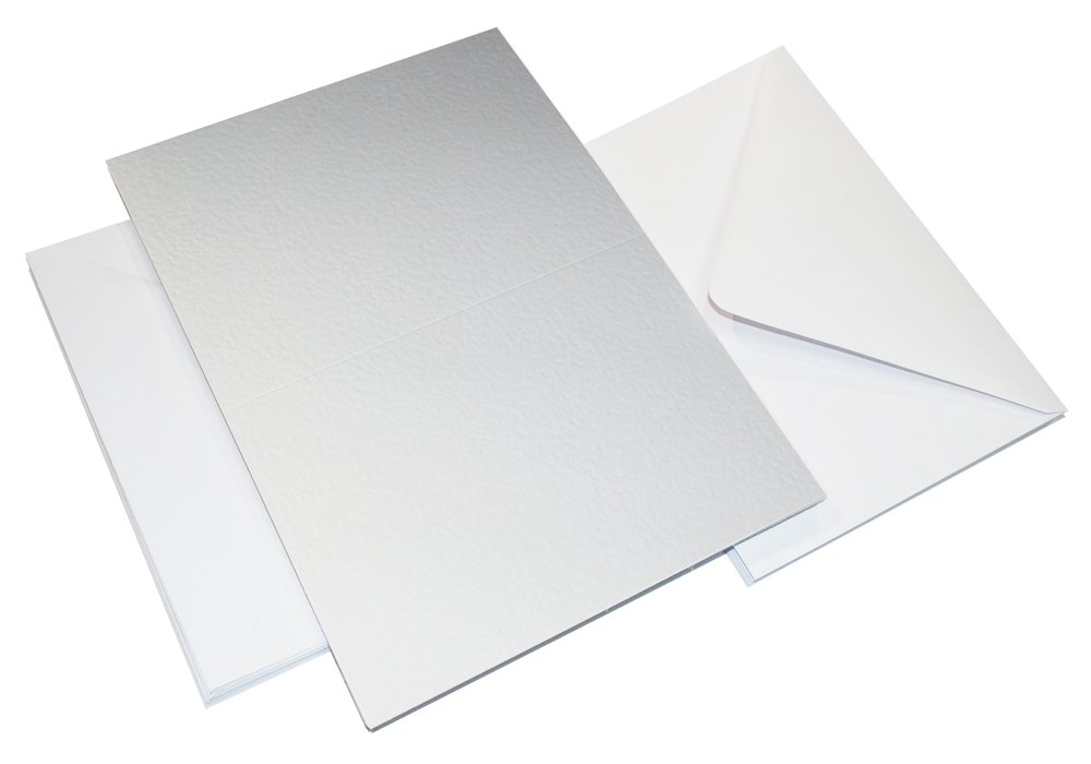 Craft UK SKU 2248 C5 Hammered Card and Envelope pack of 25 - White