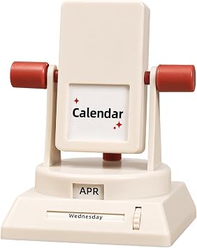 Rotating Tabletop Perpetual Calendar Vintage Day Month Display