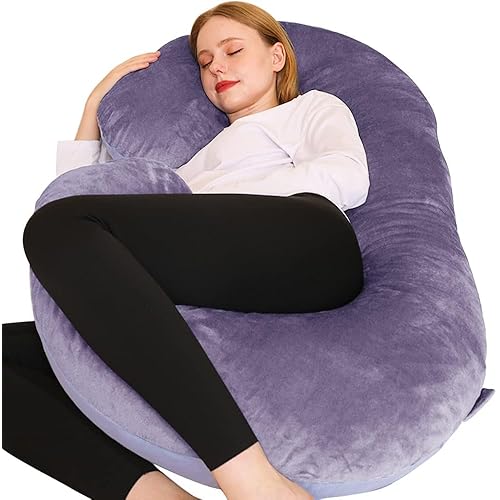 Chilling Home Pregnancy Pillows, C Shaped Full Body Pillow Maternity Pillow for Women 55 inch, Pregnancy Pillows for Sleeping Pregnant Must Have with Removable Cover