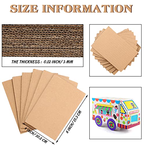 Image of 50 Pack Corrugated Cardboard Sheets Flat Hard Cardboard Inserts Back to School Classroom Supplies Flat Squares Separators for Shipping, Mailing, Packing, Art Projects, DIY Crafts(4 x 6 Inch,Brown)