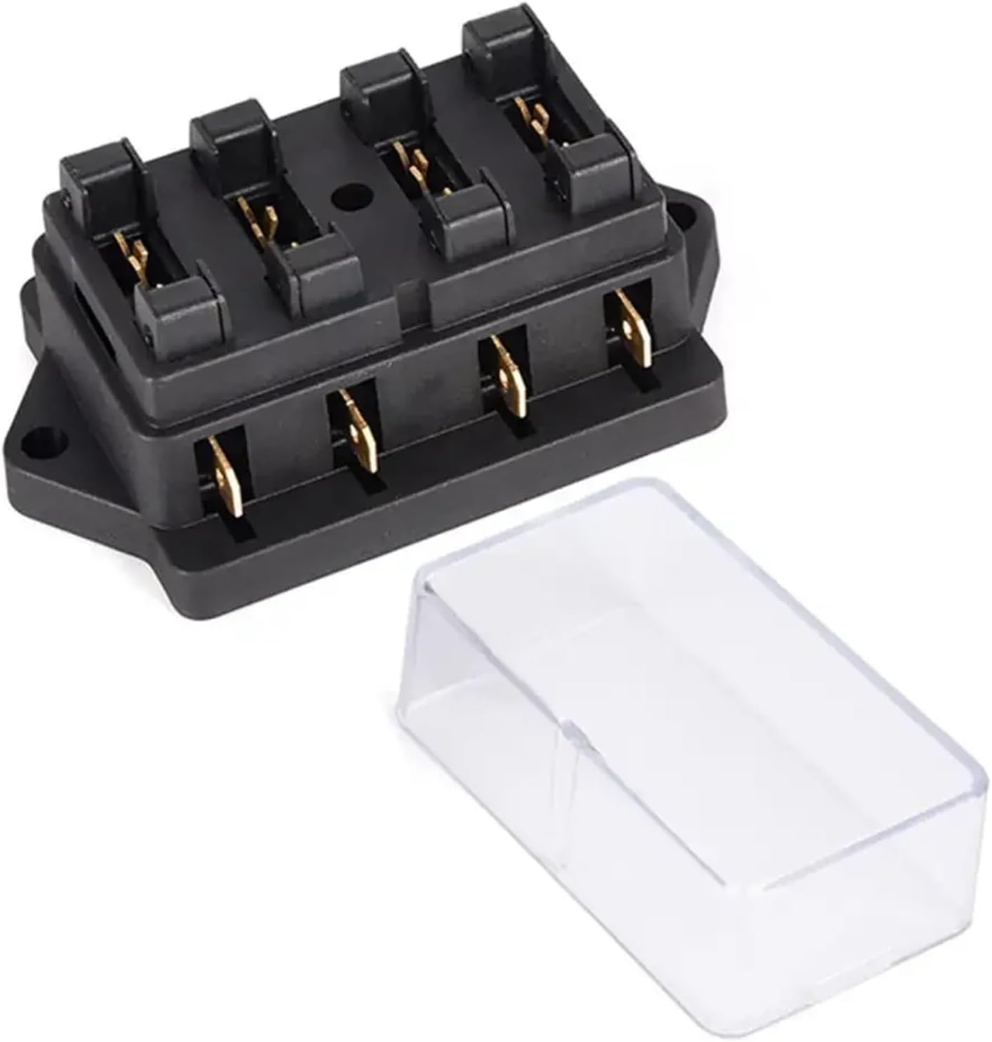 4 Way Car Boat Fuse Box Holder with 4 Fuse Blades Fuse Holder Block