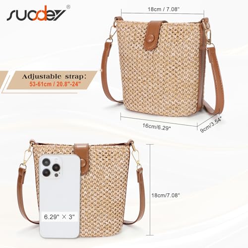 SUOSDEY Staw Crossbody Bag for Women Straw Beach Tote Bag Handbag Shoulder Purse for Women3