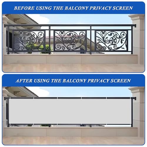 Brise-vue rectangulaire pour balcon blanc imperméable protection UV - 4