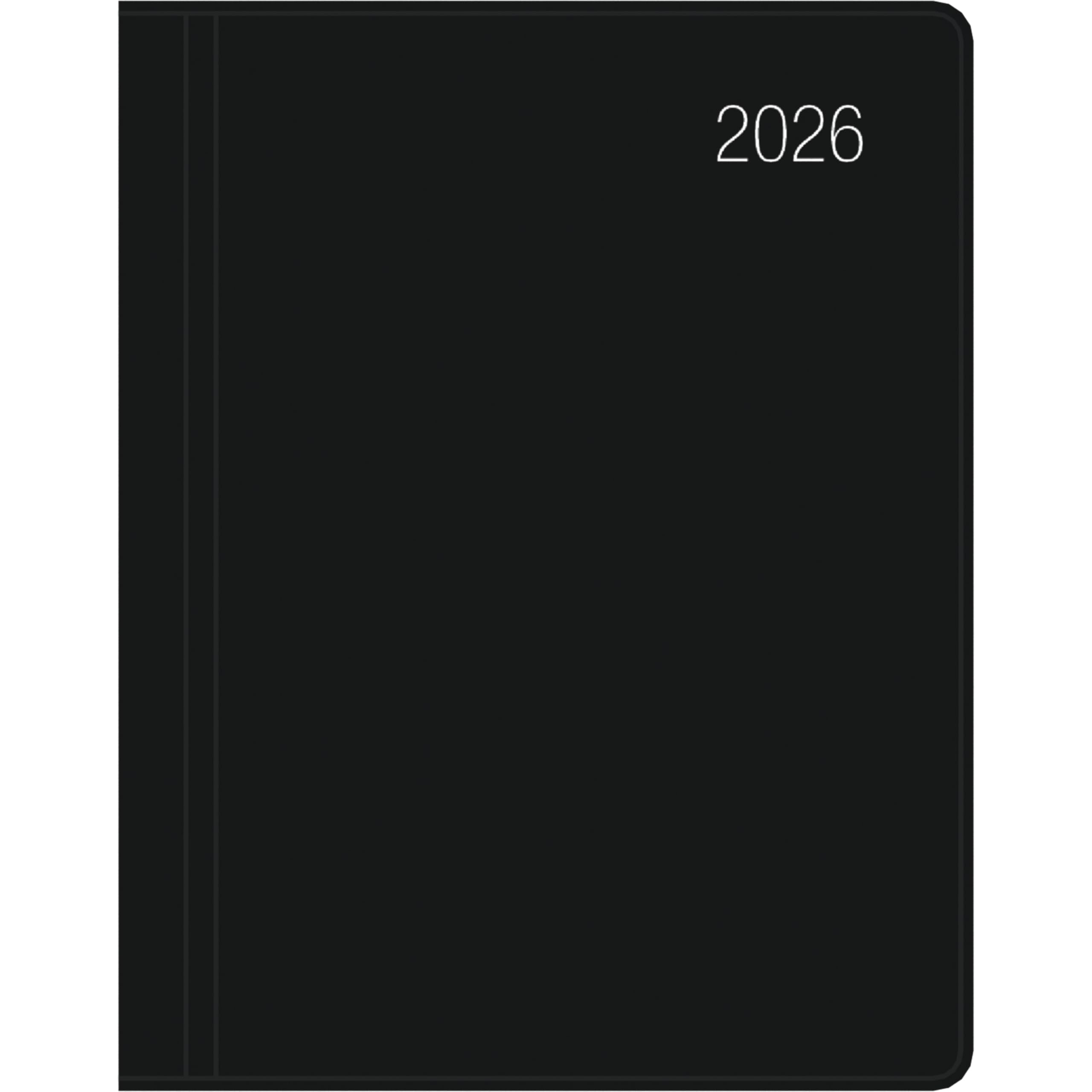 Zettler Taschenkalender schwarz 1W/2S 2026 – Timer 8 × 11 cm, 1 Woche auf 2 Seiten, Kunststoffeinband, FSC-zertifiziert