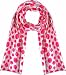 Polka-dot scarf - Chiffon scarf - Lightweight scarf (13x57 inch, Red and white)