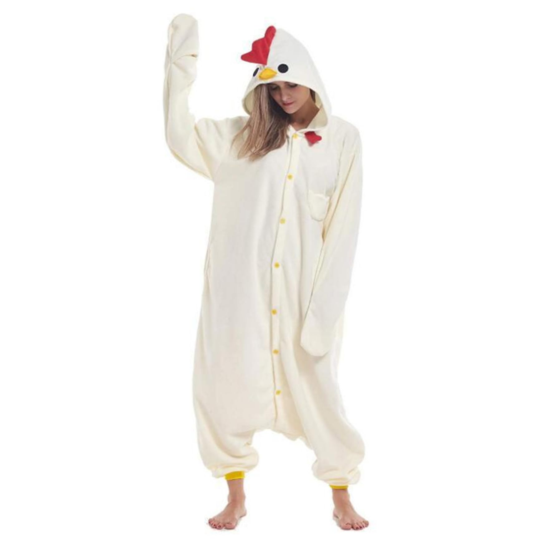 Disfraz de Halloween Cosplay Onesie Polar Polar Disfraz de pollo unisex
