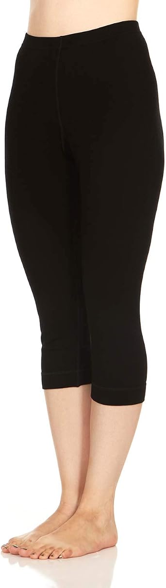 Merino Wool Three Quarter Skiing Base Layer Pants - Women's Thermal Bottoms