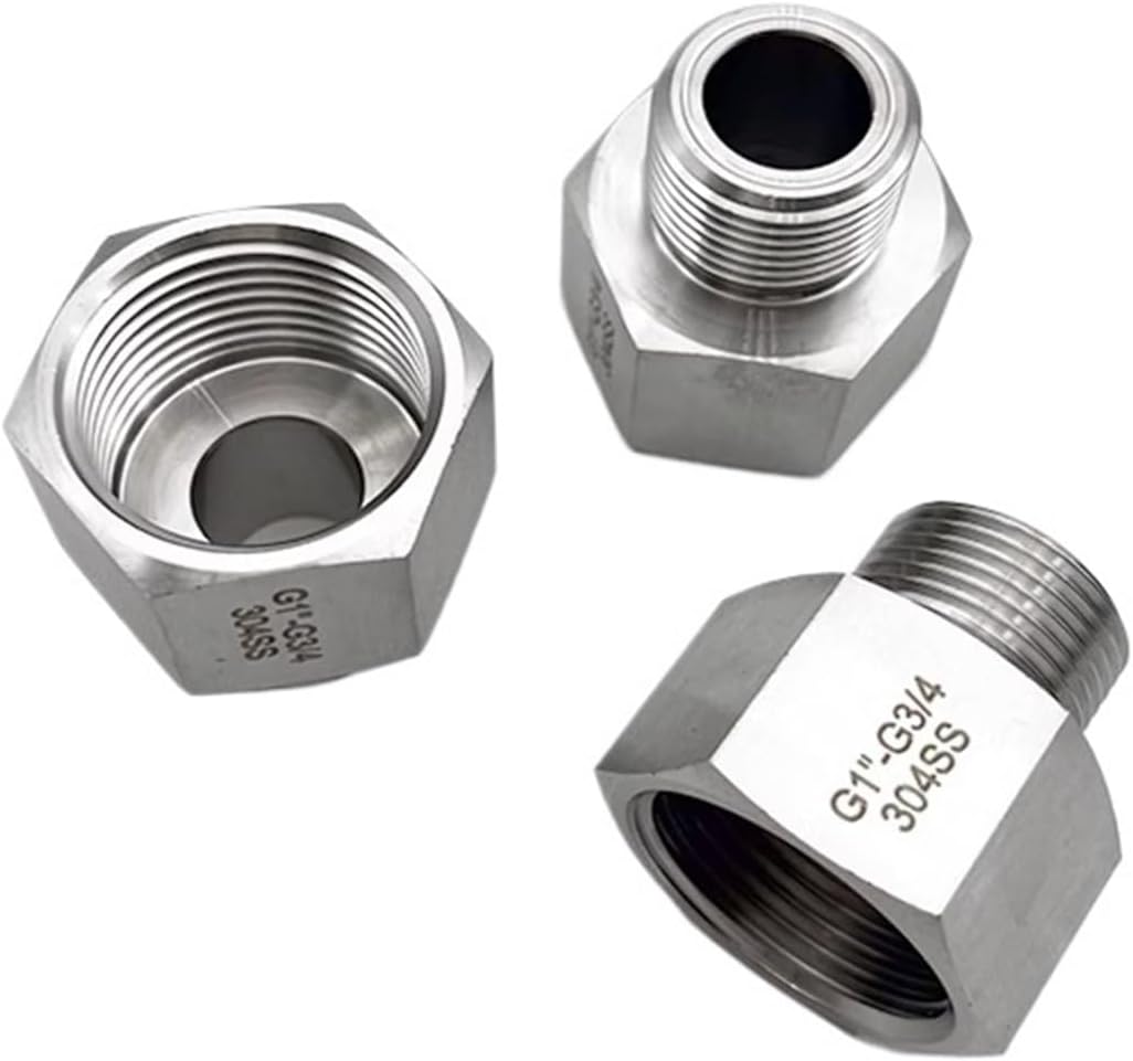 G3/4" BSP Male To Female M14 M16-M22 1/4" 3/8" 1/2" 1" BSP NPT Hex Reducer Bushing 304 Stainless Adapter Fitting High Pressure(M22X1.5 FEMALE_MALE TO FEMALE)
