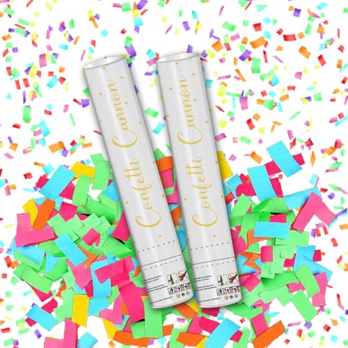 Colorful Biodegradable Confetti Cannons - 2 Pack 12 Party Poppers with Eco-Friendly Confetti, Ideal for Birthdays, Graduations, Weddings, New Year & Festive Celebrations