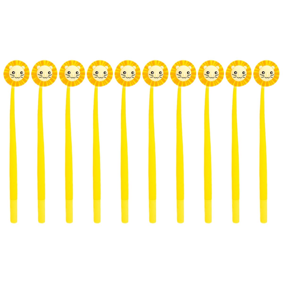 Alipis 10 Penne Inchiostro Gel Giallo per Scrittura Scorrevole, Pratiche e Facili da Usare, in Plastica e Silicone, per Compiti e Diari Scolastici