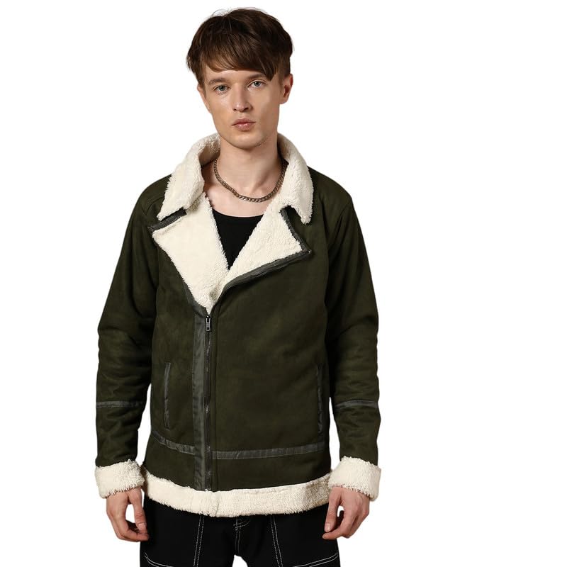Image of CAHOOT Men's Carbon Lined Biker Jacket | Casual Wear | Spread Collar | Long Sleeve | Zipper Closure | Jacket Crafted With Comfort Fit | For Everyday Wear
