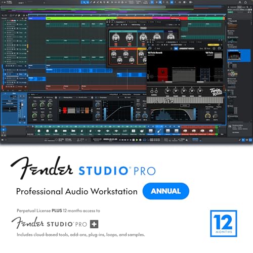 Fender Studio Pro 8 — Full Music Production Software, Digital Audio Workstation, Guitar Recording Software, Fender Amp Modeling, Audio-to-MIDI Tools, Mix & Master, Unlimited Tracks