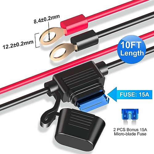 10FT Heavy-Duty 12V/24V Car Charger, 216W 7-Port Cigarette Lighter Adapter with USB-C PD30W/QC3.0 Fast Charging, LED Display & Master Switch, Cigarette Lighter Socket for Truck, RV, Car, Dash Cam - Image 5