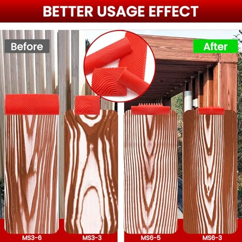 Image of Serplex 4Pcs Wood Grain Roller Tools Set Multi Size PVC Graining Roller & Comb 2-in-1 Design for Painting, Furniture Finishing, DIY Home Decor, Walls, Doors & Creative Wood Texture Effects