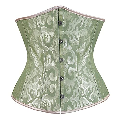 Woman Vintage Corsets Underbust Classic Hourglass Body Shaper Lace Up Steel Boned Waist Cincher for Tummy Control