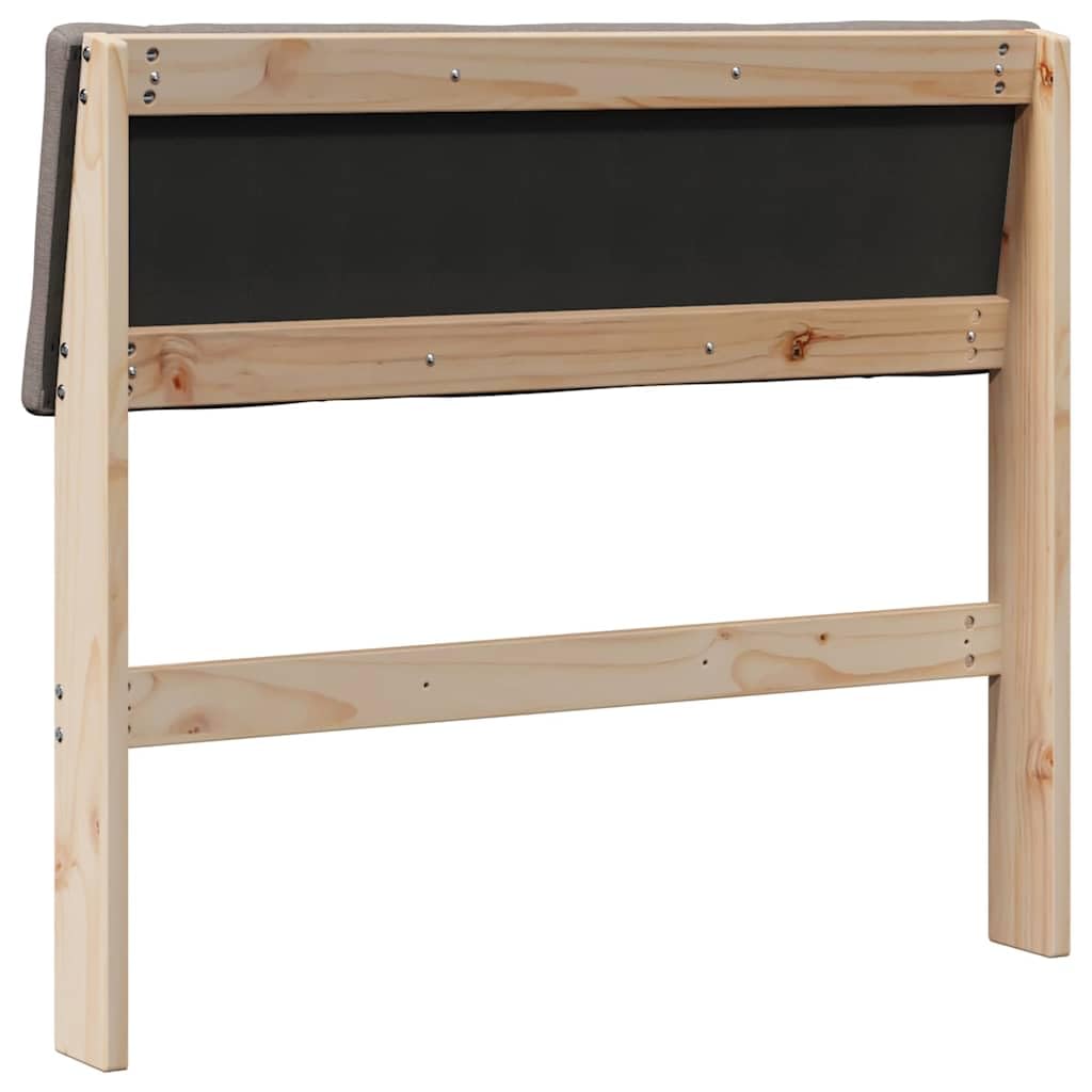 Tête de lit capitonnée taupe 90 cm en pin massif