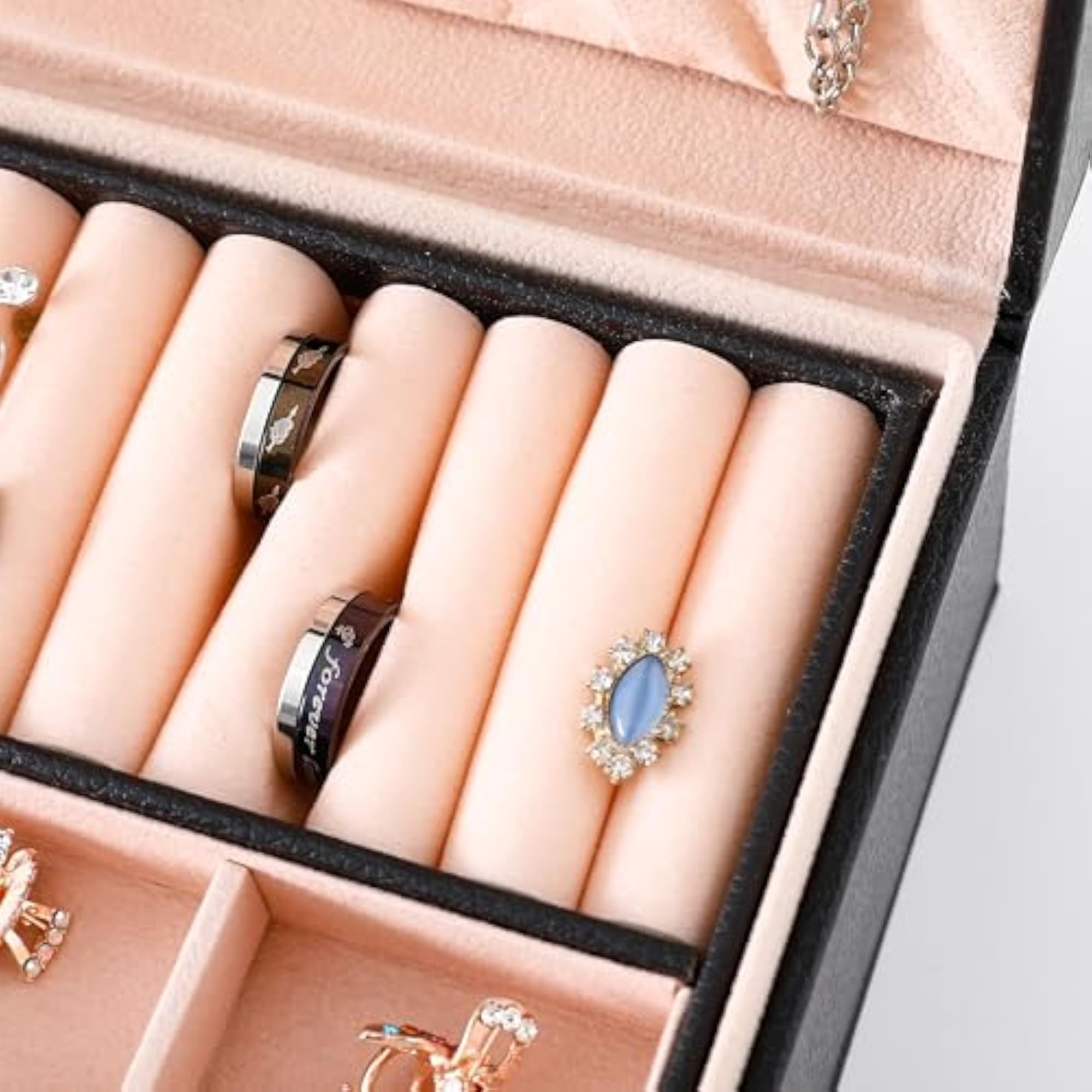 Mini Jewelry Box Travel Organizer for Rings and Earrings