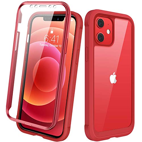 Coque iPhone 12 Pro protection intégrale rouge anti-rayure et anti-chute