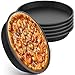 Produktbild 6 Stück Rund Pizzablech, 20cm Edelstahl Pizza Backblech, Pizza Backset aus beschichtetem Carbonstahl, Pizza-Backblech Schwarz, UngiftigGesund, Einfach zu ReinigenSpülmaschinenfest