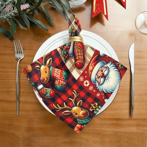 Servilletas de Tela Navideñas Multicolor Pack x6 20x20 in miniatura 3