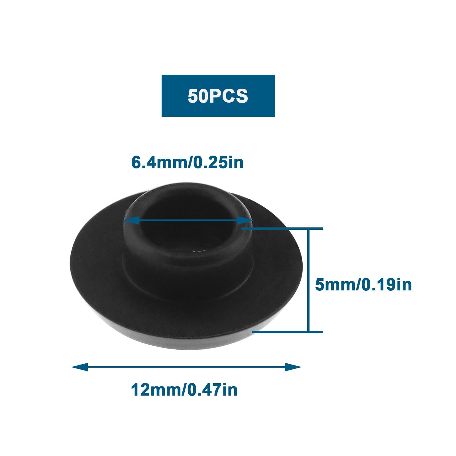 Micro Traders 50PCS Socket Head Screw Cover Cap Hexagon Head Screw Cap Furniture Allen Screws Caps Plastic Protector for Mechanical Equipment Automotive Black M8