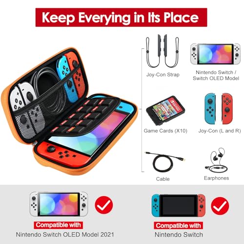 image for ivoler Carrying Case for Nintendo Switch and NEW Switch OLED Model(202