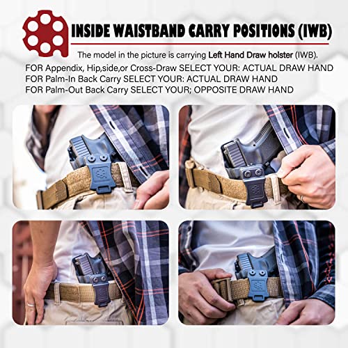 Amberide Iwb Kydex Holster Fit: Glock 43/43X & Glock 43X Mos Pistol | Inside Waistband | Adjustable Cant | Us Kydex Made (Black, Right Hand Draw (Iwb)) #TOP6