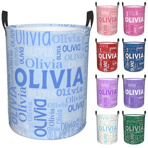 Image of Custom Name Laundry Hamper, Personalized Laundry Basket with Name for Boys Girls Kids Men Women, Customized Name Dirty Clothes Basket Gifts for Clothes Toy Bathroom Bedroom Laundry Room Dorm