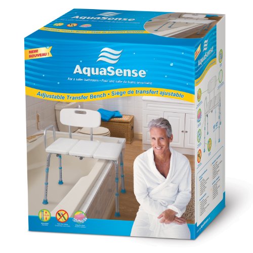 Aquasense Adjustable Bath and Shower Transfer Bench with Reversible Backrest by AquaSense - Image 2