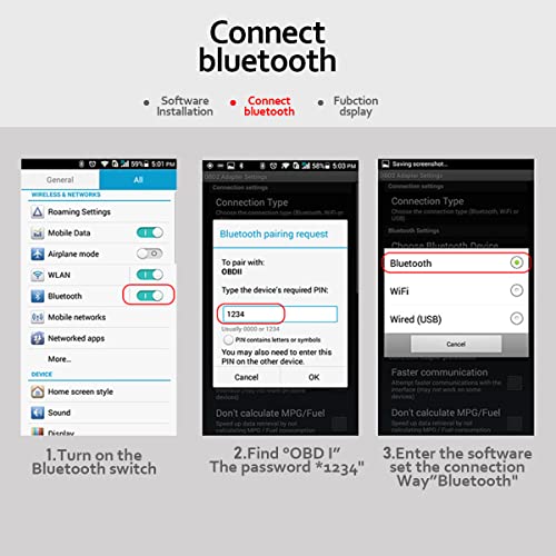 Mini Bluetooth Obd2 Scanner, Car Diagnostic Scan Tool For Android Symbian Windows System, Automotive Check Engine Light Wiring Scanner Adapter, Clear Fault Code Reader For Obdii Vehicle #TOP3