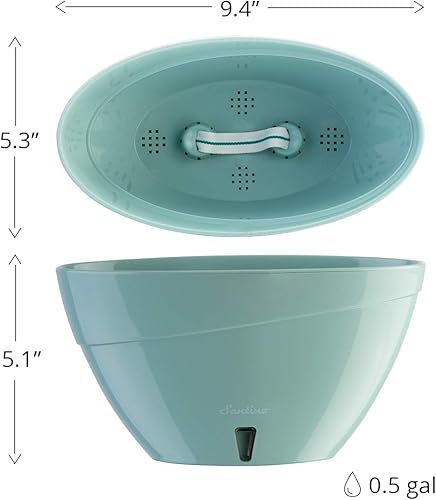 Miniatura 6 de DECOPOTS Maceta de forma ovalada para plantas, maceta de jade con riego automático, maceta de interior, macetas de plástico con drenaje para todas