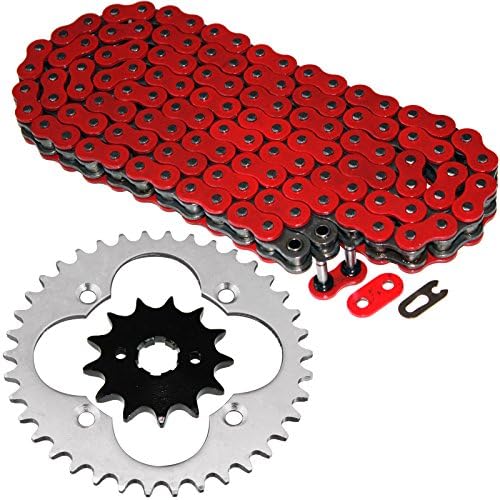 Caltric Red O-Ring Drive Chain & Sprockets Kit Compatible with Honda Fourtrax TRX250X TRX250R 1987-1992 | TRX300X TRX300EX 1993-2009 40530-HC0-005 41201-HC0-000 23801-HB5-000