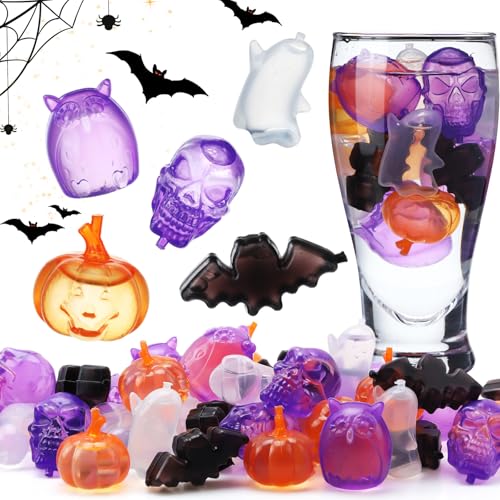 Meanplan 100 Pcs Halloween Reusable Ice Cubes for...