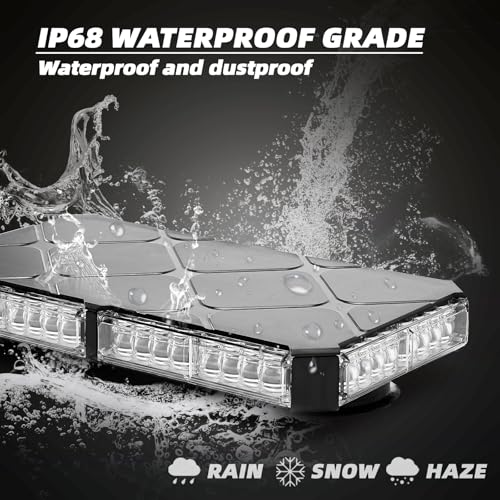 Image of 12 Inch Roof Top Beacon Strobe Lights w /Magnetic Base, Mini LED Warning Traffic Hazard Caution Light Bar for Halloween Work Trucks Vehicles (Green)