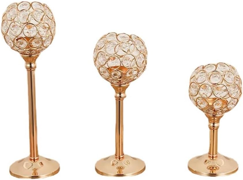 European Crystal Candle Holder Metal Ornament Home Candlelight Dinner Jewelry