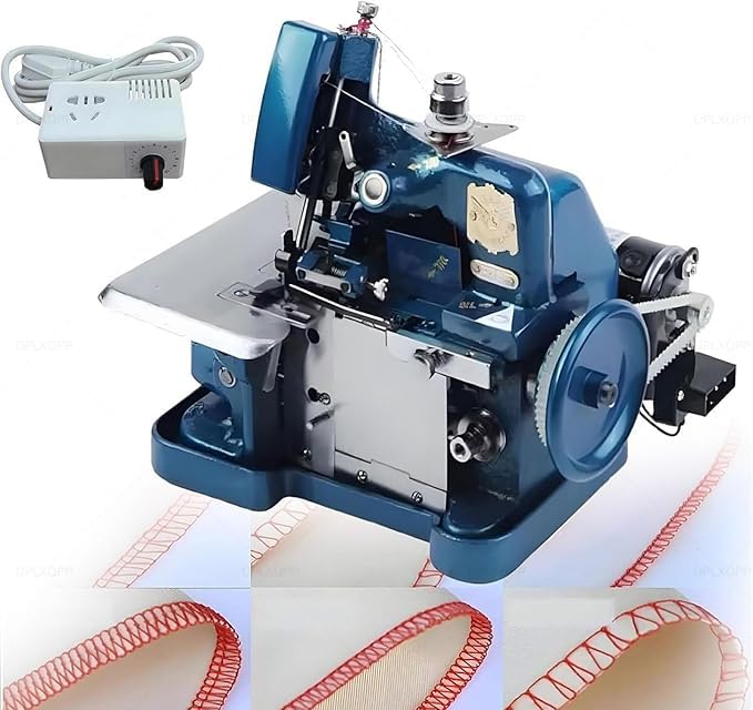 Máquina Overlock industrial con marco de metal resistente y motor de 250W