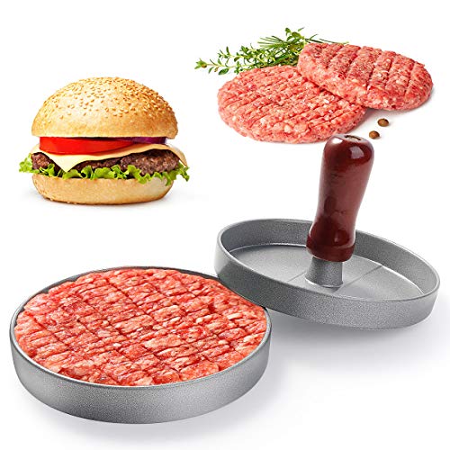 NOBRANDED Prensa de Hamburguesa, Antiadherente Molde para Hamburguesa Press, Hacedor de Hamburguesas de Aluminio, para prensar Carne Picada y Barbacoa o Parrilla, Utensilios de Cocina