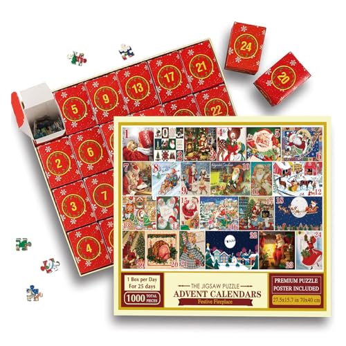 Bottoneクリスマス アドベント カレンダー パズル 大人用 休日のお祝いに最適 クリスマス カウントダウン カレンダー パズル付き オフィスレスト