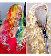 HELLOSH 20 Inch 613 Blonde Lace Front Wigs Human Hair 13x4 Transparent Lace 613 Frontal Wig 613 H...