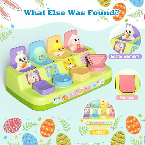 Image of Easter Pop Up Toys for Toddlers, Toddler Toys for Easter Bakset Stuffers, Early Educational Toys, Interactive Pop Up Easter Toys, Easter Toddler Toys for Boys and Girls Age 18+ Months