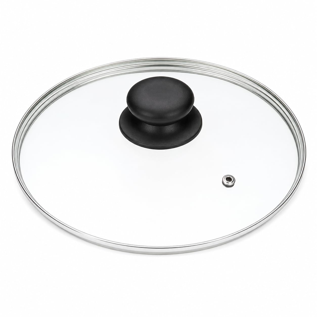 Universal Tempered Glass Pan Lid with Heat Resistant Knob & Steam Vent 18cm